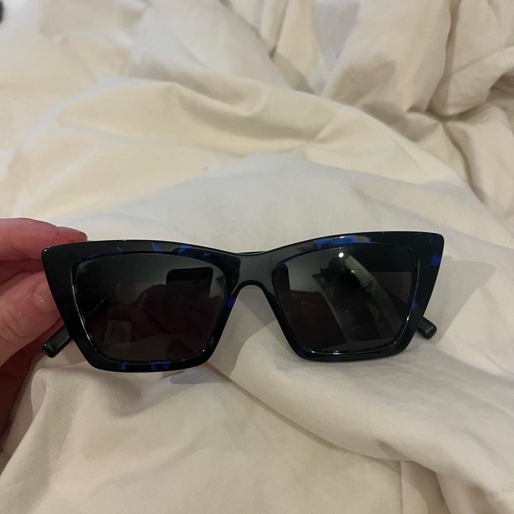 Saint Laurent Black and Blue Sunglasses Modern Design